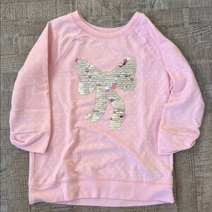 Pink Sequin Bow Kids Top